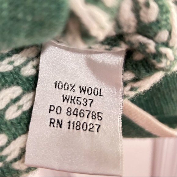 Boden 100% wool Green and Cream Patterned Cardigan - Picture 4 of 4